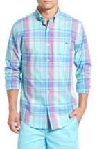 Men's Vineyard Vines North Hill Plaid Tucker Slim Fit Sport Shirt - Blue