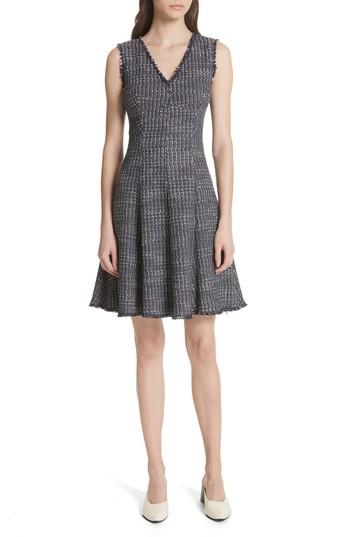 Women's Rebecca Taylor Multi Tweed Fit & Flare Dress - Blue