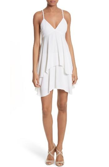 Women's Alice + Olivia Delilah Stretch Silk Slipdress - White