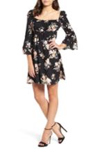 Women's Somedays Lovin Hypnotic Blooms Empire Waist Mini Dress - Black