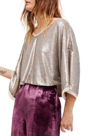 Women's Free People Champagne Dreams Top - Metallic