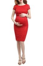 Women's Kimi And Kai Nancy Stretch Lace Maternity Dress - Red