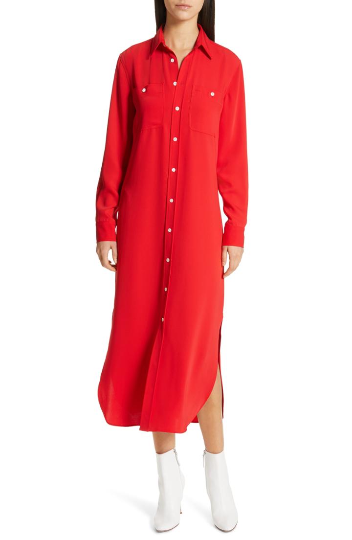 Women's Polo Ralph Lauren Midi Shirtdress - Red