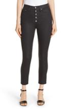 Women's Alice + Olivia Good Exposed Button Skinny Jeans - Black