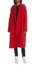 Women's Helmut Lang Belted Wool Blanket Coat - Red