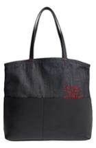 Ed Ellen Degeneres Henlee Canvas & Leather Tote - Blue