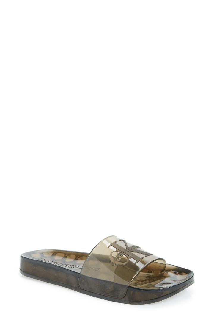 Women's Calvin Klein Jeans Elva Translucent Sport Slide M - Brown