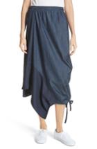 Women's Clu Asymmetrical Mixed Media Skirt - Blue