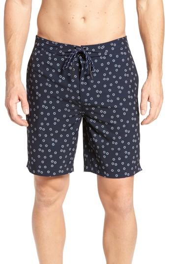 Men's Surfside Supply Fin Print Board Shorts - Blue