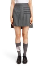 Women's Thom Browne 4-bar Pleated Twill Miniskirt
