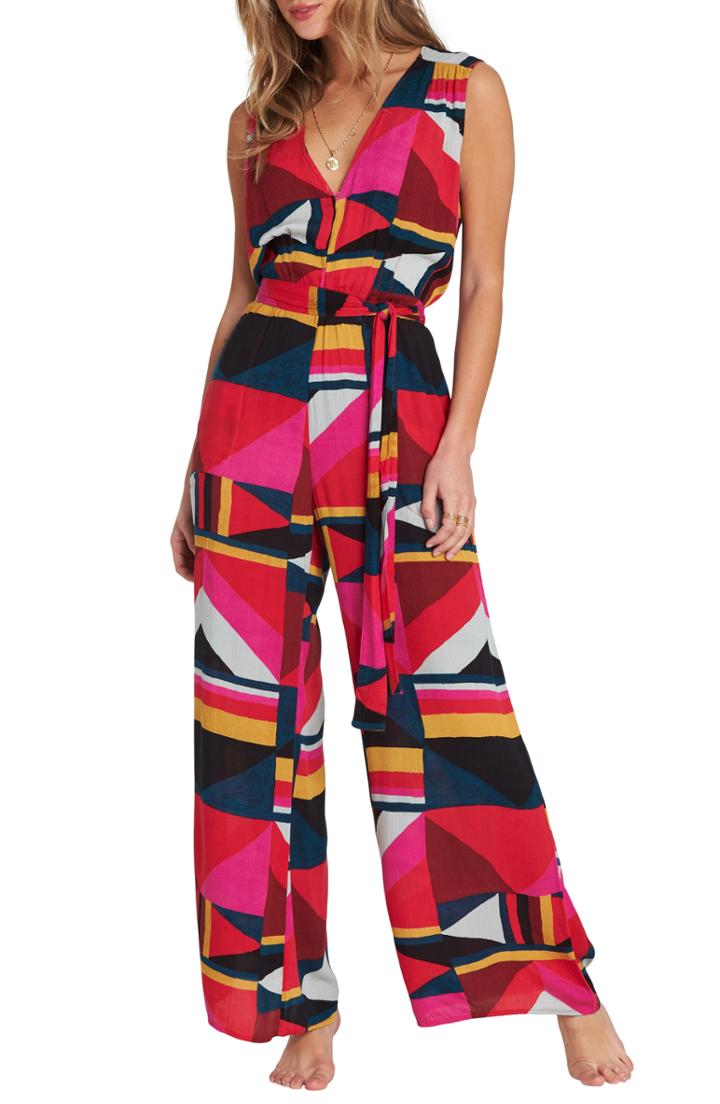 Women's Billabong Seeing Tricks Jumpsuit - Red