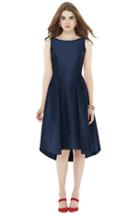 Women's Alfred Sung Bow Back Dupioni Fit & Flare Midi Dress - Blue