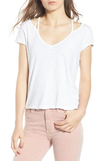 Women's Rebecca Minkoff Lonnie Slit Shoulder Tee, Size - White