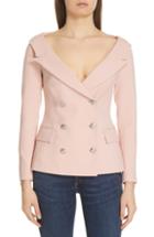 Women's Veronica Beard Frayne Portrait Neck Blazer - Pink