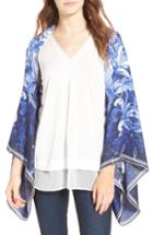 Women's Ted Baker London Persian Blue Silk Cape Scarf, Size - Blue