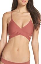 Women's L Space Chloe Wrap Bikini Top, Size D - Brown