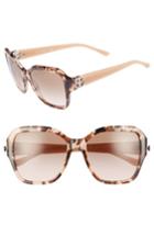 Women's Tory Burch Reva 56mm Square Sunglasses - Peach Tortoise Solid