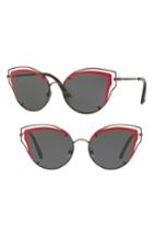 Women's Valentino 58mm Cat Eye Sunglasses - Red Havana