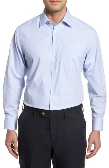 Men's Nordstrom Men's Shop Smartcare(tm) Traditional Fit Stripe Dress Shirt .5 34/35 - Blue