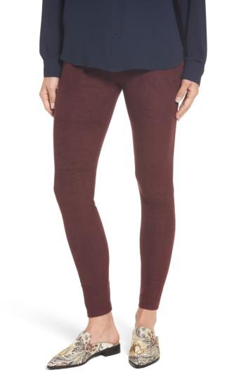 Women's Lysse High Waist Faux Suede Leggings - Burgundy