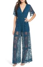 Women's Socialite Lace Jumpsuit - Blue