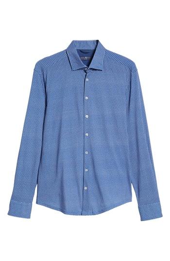 Men's Stone Rose Trim Fit Sport Shirt - Blue