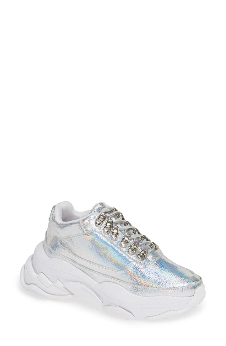 Women's Jeffrey Campbell Hotspot Lace-up Sneaker .5 M - Metallic