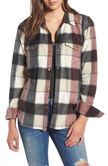 Women's O'neill Zuma Plaid Fleece Flannel Shirt - Black