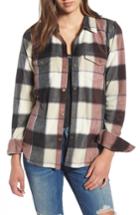 Women's O'neill Zuma Plaid Fleece Flannel Shirt - Black
