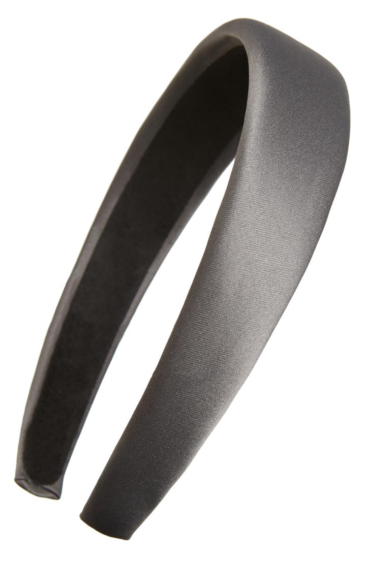 Tasha Solid Satin Headband, Size - Grey