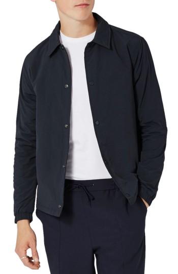 Men's Topman Coach Jacket - Blue