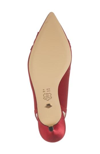 Women's Nina Taela Floral Embellished Slingback Pump M - Red