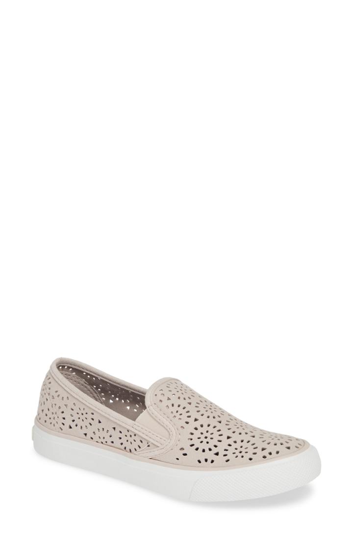 Women's Sperry Seaside Nautical Perforated Slip-on Sneaker M - Purple
