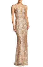 Women's Dress The Population Mara Art Deco Sequin Trumpet Gown, Size - Metallic