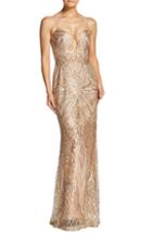 Women's Dress The Population Mara Art Deco Sequin Trumpet Gown, Size - Metallic