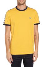 Men's Fred Perry Extra Trim Fit Cotton Ringer T-shirt, Size - Yellow