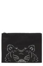 Kenzo Tiger Embroidered A4 Pouch - Black