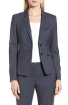 Women's Boss Jalouise Stretch Wool Suit Jacket - Blue