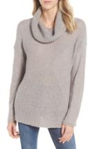 Women's Caslon Mix Stitch Funnel Neck Wool Blend Sweater, Size - Burgundy