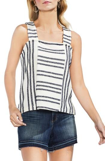 Women's Vince Camuto Fringe Stripe Tank, Size - Blue
