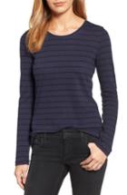 Petite Women's Caslon Long Sleeve Crewneck Tee, Size P - Blue