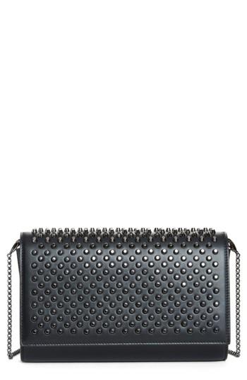 Christian Louboutin Paloma Spike Leather Clutch - Black