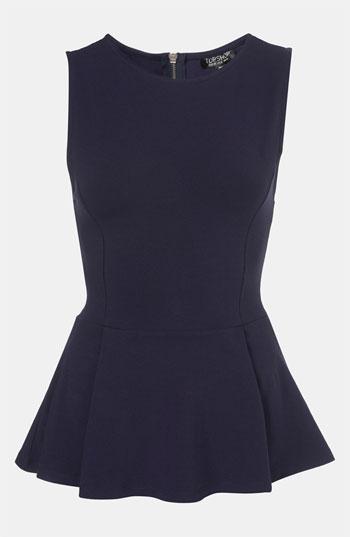 Topshop Peplum Tank Navy Blue 2