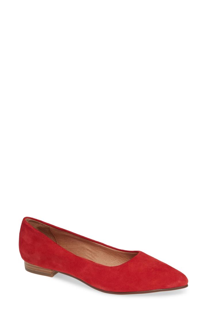 Women's Caslon Luna Pointy Toe Flat .5 M - Red