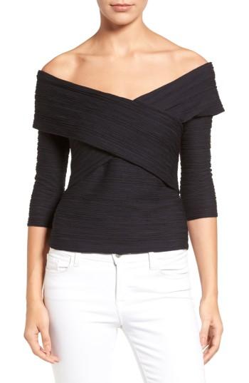 Women's Chelsea28 Crossover Stripe Top, Size - Black