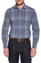 Men's Luciano Barbera Trim Fit Plaid Sport Shirt