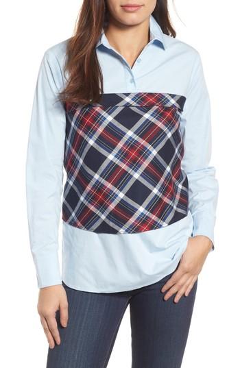 Women's Pleione Plaid Corset Shirt, Size - Red