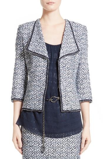 Women's St. John Collection Nala Rever Collar Tweed Jacket