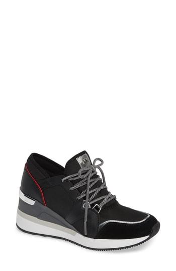 Women's Michael Michael Kors Scout Trainer Wedge Sneaker M - Black