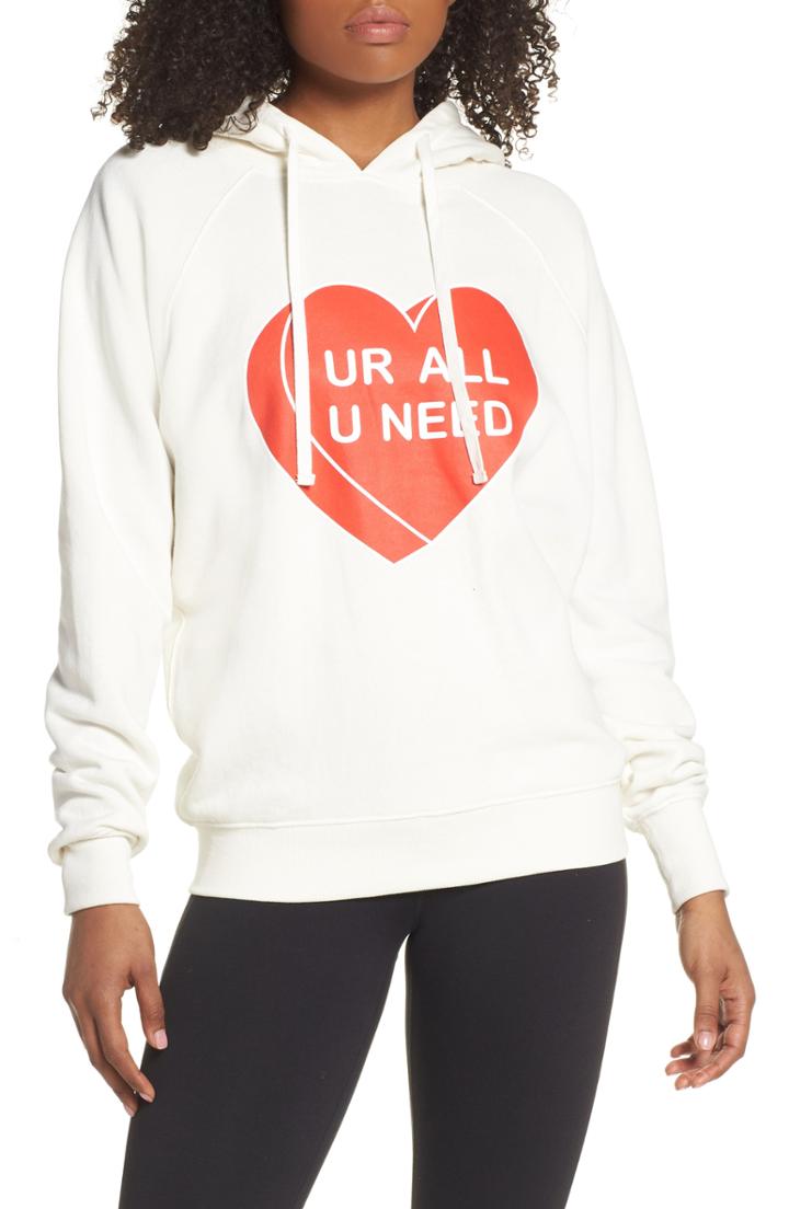 Women's Spiritual Gangster Ur All U Need Graphic Hoodie - White